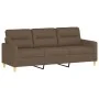 Three-piece sofa set with brown fabric cushions. by , Sofas - Ref: Foro24-3201627, Price: 521,22 €, Discount: %