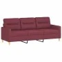 Two-piece sofa set with red wine fabric cushions by , Sofas - Ref: Foro24-3201606, Price: 460,71 €, Discount: %