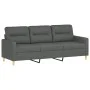 3-piece dark gray fabric sofa set with cushions by , Sofas - Ref: Foro24-3201537, Price: 608,93 €, Discount: %