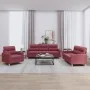 Set von Sofas mit Kissen 3 Stück roter roter Stoff von , Sofas - Ref: Foro24-3201542, Preis: 588,99 €, Rabatt: %