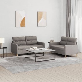 Sofa set with 2 pieces of gray taupe fabric cushions by , Sofas - Ref: Foro24-3201575, Price: 400,80 €, Discount: %