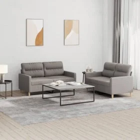 Sofa set with 2 pieces of gray taupe fabric cushions by , Sofas - Ref: Foro24-3201575, Price: 422,91 €, Discount: %