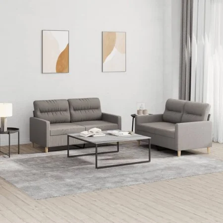 Sofa set with 2 pieces of gray taupe fabric cushions by , Sofas - Ref: Foro24-3201575, Price: 422,91 €, Discount: %