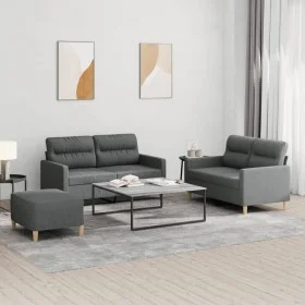 3-piece dark gray fabric sofa set with cushions by , Sofas - Ref: Foro24-3201577, Price: 451,92 €, Discount: %