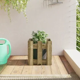 Planter box made of impregnated pine wood fence design 30x30x30 cm by , Pots and planters - Ref: Foro24-832446, Price: 19,36 ...