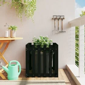 Planter box design made of solid black pine wood 60x60x60 cm by , Pots and planters - Ref: Foro24-832459, Price: 39,42 €, Dis...