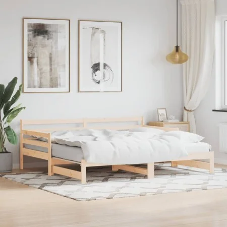 Sofá cama nido madera maciza de pino 80x200 cm de , Camas y somieres - Ref: Foro24-836150, Precio: 185,38 €, Descuento: %