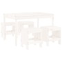 Juego de comedor de jardín 5 piezas madera maciza pino blanco de , Conjuntos de jardín - Ref: Foro24-3157716, Precio: 280,24 €