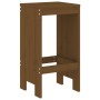 Garden table and 5-piece high stools set made of brown honey pine wood. by , Garden sets - Ref: Foro24-3157742, Price: 315,74...