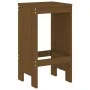 Garden table and 5-piece high stools set made of brown honey pine wood. by , Garden sets - Ref: Foro24-3157742, Price: 311,68...
