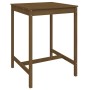 Garden table and 5-piece high stools set made of brown honey pine wood. by , Garden sets - Ref: Foro24-3157742, Price: 315,74...
