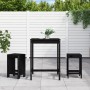 Garden table set and high stools 3 pieces black pine wood by , Garden sets - Ref: Foro24-3157737, Price: 211,34 €, Discount: %