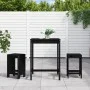 Garden table set and high stools 3 pieces black pine wood by , Garden sets - Ref: Foro24-3157737, Price: 213,31 €, Discount: %