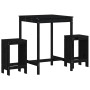 Garden table set and high stools 3 pieces black pine wood by , Garden sets - Ref: Foro24-3157737, Price: 211,34 €, Discount: %