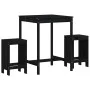 Garden table set and high stools 3 pieces black pine wood by , Garden sets - Ref: Foro24-3157737, Price: 213,31 €, Discount: %