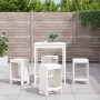 Garden table set and high stools 5 pieces white pine wood by , Garden sets - Ref: Foro24-3157740, Price: 316,83 €, Discount: %