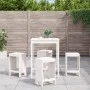 Garden table set and high stools 5 pieces white pine wood by , Garden sets - Ref: Foro24-3157740, Price: 312,77 €, Discount: %