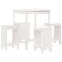 Garden table set and high stools 5 pieces white pine wood by , Garden sets - Ref: Foro24-3157740, Price: 312,77 €, Discount: %