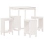 Set aus Tisch und hohen Gartenhockern 5 Stück Zirbenholz weiß von , Gartensets - Ref: Foro24-3157740, Preis: 316,83 €, Rabatt: %