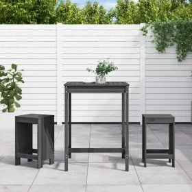 Set mit 3 hohen Gartentischen und Hockern Kiefernholz grau von , Gartensets - Ref: Foro24-3157735, Preis: 208,99 €, Rabatt: %