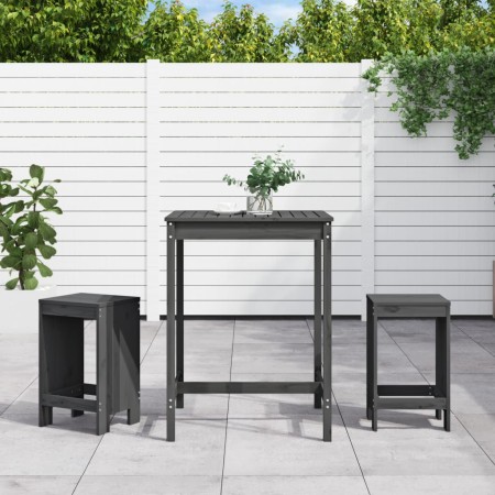 Garden set with table and high stools, 3 pieces, gray pine wood. by , Garden sets - Ref: Foro24-3157735, Price: 211,69 €, Dis...
