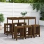 Mesa y taburetes altos de jardín 7 pzas madera pino marrón miel de , Conjuntos de jardín - Ref: Foro24-3157754, Precio: 482,5...