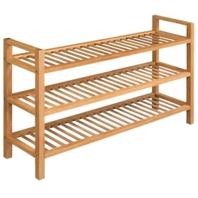 Shoe rack with 3 shelves solid oak wood 100x27x60 cm by vidaXL, Shoe racks and shoe organizers - Ref: Foro24-244209, Price: 1...