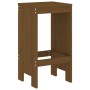 Garden table and 7-piece high stools set made of brown honey pine wood. by , Garden sets - Ref: Foro24-3157754, Price: 488,83...