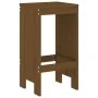 Garden table and 7-piece high stools set made of brown honey pine wood. by , Garden sets - Ref: Foro24-3157754, Price: 482,54...