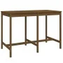Garden table and 7-piece high stools set made of brown honey pine wood. by , Garden sets - Ref: Foro24-3157754, Price: 482,54...