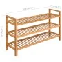 Shoe rack with 3 shelves solid oak wood 100x27x60 cm by vidaXL, Shoe racks and shoe organizers - Ref: Foro24-244209, Price: 1...