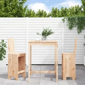 3-piece solid pine wood high table and stools set by , Garden sets - Ref: Foro24-3157763, Price: 202,42 €, Discount: %