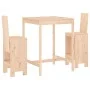 3-piece solid pine wood high table and stools set by , Garden sets - Ref: Foro24-3157763, Price: 202,42 €, Discount: %