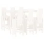 Garden table set and high stools 7 pieces white pine wood by , Garden sets - Ref: Foro24-3157782, Price: 579,43 €, Discount: %