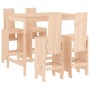 Garden table set and high stools 5 pieces solid pine wood by , Garden sets - Ref: Foro24-3157775, Price: 341,10 €, Discount: %