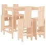 Garden table set and high stools 5 pieces solid pine wood by , Garden sets - Ref: Foro24-3157775, Price: 336,73 €, Discount: %