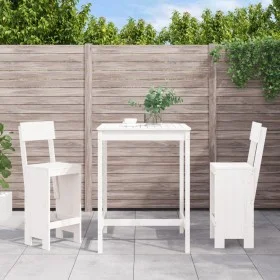 Garden table set and high stools 3 pieces white pine wood by , Garden sets - Ref: Foro24-3157794, Price: 227,04 €, Discount: %