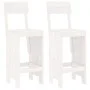 Set aus Tisch und hohen Gartenhockern 3 Stück Zirbenholz weiß von , Gartensets - Ref: Foro24-3157794, Preis: 227,04 €, Rabatt: %