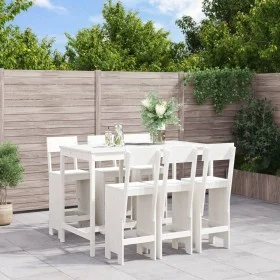 Set aus hohem Gartentisch und Hockern 7 Stück Kiefernholz weiß von , Gartensets - Ref: Foro24-3157812, Preis: 542,41 €, Rabat...