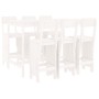 Garden table set and high stools 7 pieces white pine wood by , Garden sets - Ref: Foro24-3157812, Price: 549,47 €, Discount: %