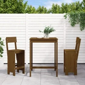 Hoher Gartentisch und Hocker 3 Stk. Zirbenholz honigbraun von , Gartensets - Ref: Foro24-3157796, Preis: 227,56 €, Rabatt: %
