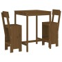 Garden table and 3-piece high stools set made of brown honey pine wood. by , Garden sets - Ref: Foro24-3157796, Price: 230,80...
