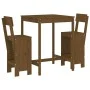 Garden table and 3-piece high stools set made of brown honey pine wood. by , Garden sets - Ref: Foro24-3157796, Price: 227,53...