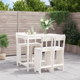 Set aus Tisch und hohen Gartenhockern 5 Stück Zirbenholz weiß von , Gartensets - Ref: Foro24-3157806, Preis: 372,75 €, Rabatt: %