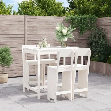 Garden table set and high stools 5 pieces white pine wood by , Garden sets - Ref: Foro24-3157806, Price: 372,75 €, Discount: %