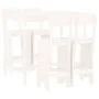 Garden table set and high stools 5 pieces white pine wood by , Garden sets - Ref: Foro24-3157806, Price: 372,75 €, Discount: %