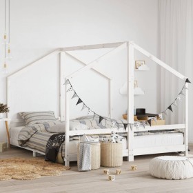 Estructura de cama para niños madera pino blanco 2x(90x200) cm