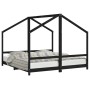 Kinderbettgestell Kiefernholz schwarz 2x(90x190) cm von , Kinderbetten und Betten für Kinder - Ref: Foro24-3200600, Preis: 26...