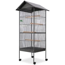 Vogelkäfig mit schwarzem Stahldach 66x66x155 cm von vidaXL, Füße und Vogelkäfige - Ref: Foro24-170409, Preis: 137,93 €, Rabat...