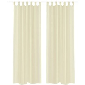 2 Cortinas color crema transparentes 140 x 245 cm